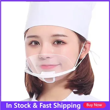 

10Pcs/Lot Anti-fog Transparent Mask Health Mask Fast Food Restaurant Hotel Plastic Masks Chef Kitchen Service Masks Mouth Caps