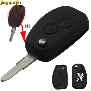 

jingyuqin Remote Car Key Case Fob Shell 2 Buttons Modified Flip Folding For Renault Megan Modus Clio Kangoo Logan Sandero Duster