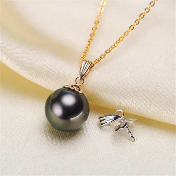 

18karat gold pendant clasp connector,bead caps with peg for half drilled beads pendant necklace diy no pearl no chain