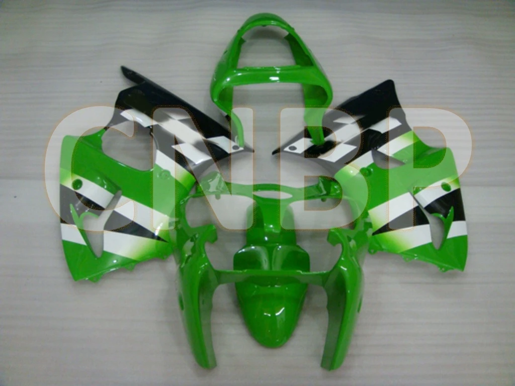 636 ZX 6r 2000 2002 Fairings for Kawasaki ZX6r 00 Green White Black