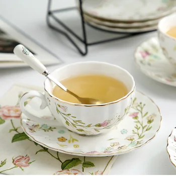 

Fun Fervent Nordic Creative Porcelain Cup and Saucer Ceramics Simple Sets Modern Design Coffee Cups Tazas Para Cafe Home Decor