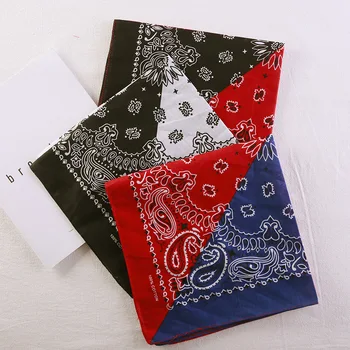 

Half Black And White Color Paisley Bandanas Hip Hop Street Dance Punk Personality Scarf Neck Wrist Band Bandana Neck Wrist Wrap