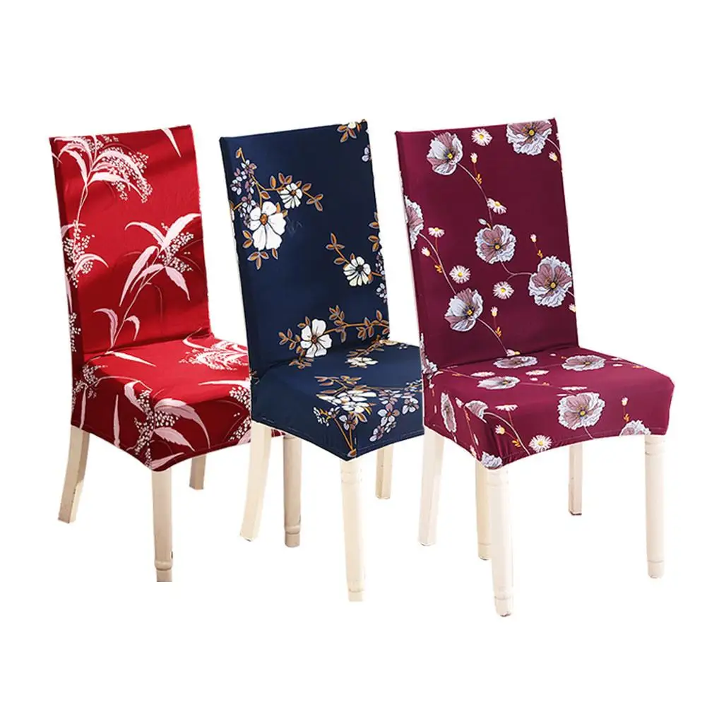 

Chair Cover Flower Printing Removable Chair Cover Big Elastic Slipcover Modern Kitchen Seat Case Stretch Chair Cover For Banquet