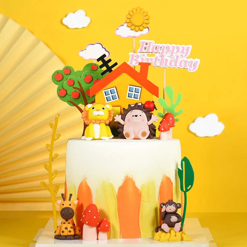 Cakelove 1 шт. вечерние топы для тортов милый Декор с мультяшными животными