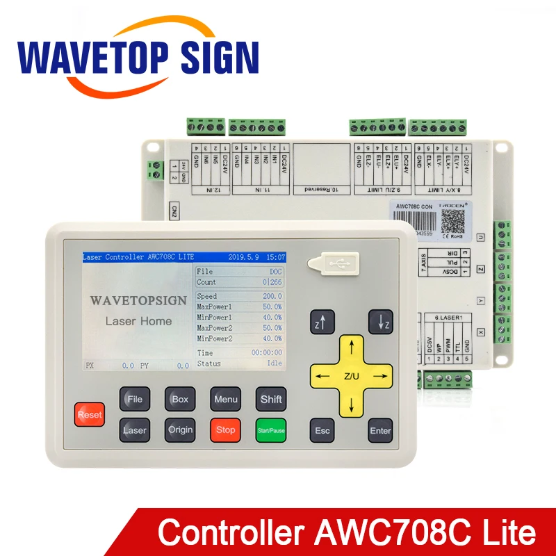 Trocen Anywells AWC708C Lite C02 лазерного контроллера Системы для Лазерная гравировальная и