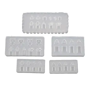 

5Pcs Handmade Cactus Ice Cream Acrylic Nail Art Molds Silicone Nail Art Decortive Acrylic Design Mold Craft Tools