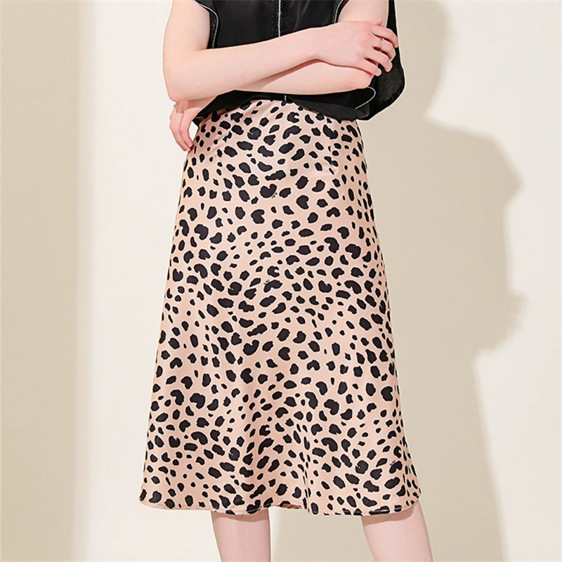 Женская юбка с высокой талией винтажная трапециевидная средней длины принтом