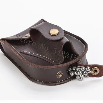 

Outdoor Sports Steel Ball Package Portable PU Slingshot Bag Back Through The Belt Durable Without Deformation for Hunting