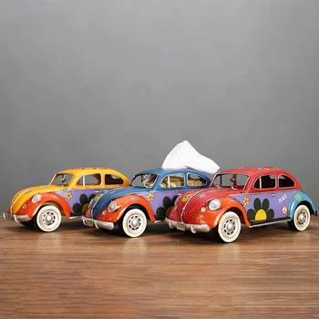 

European Car Model Retro Creative Napkin Drawer Tissue Box Restaurant Hotel Home Living Room Decorations Ornaments Furnishings