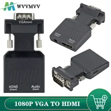Wvvmvv 1080P/720P Vga Naar Hdmi-Compatibel Converter Kabel Adapter Audio Vermogen Voor Hdtv Monitor projector Pc Laptop TV-BOX P