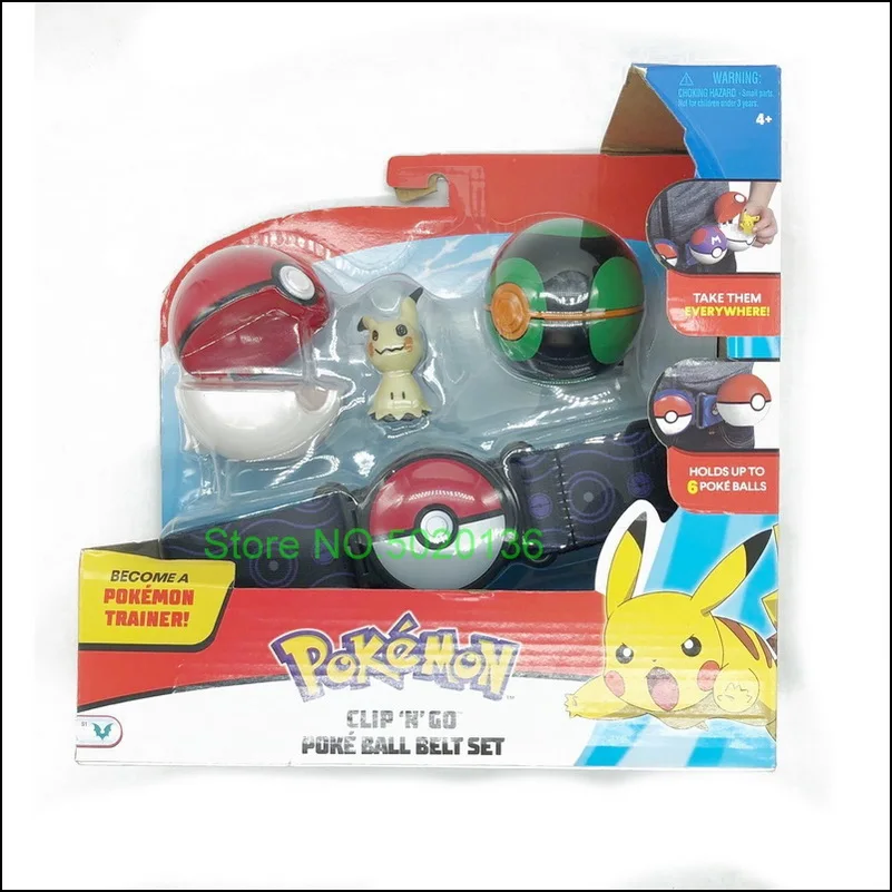 TOMY Pokemon Elf Ball Belt Pikachu Pokeball Pocket Monster Variant ModelToy Set Action Figure Model Kids Toy Gift star wars toys