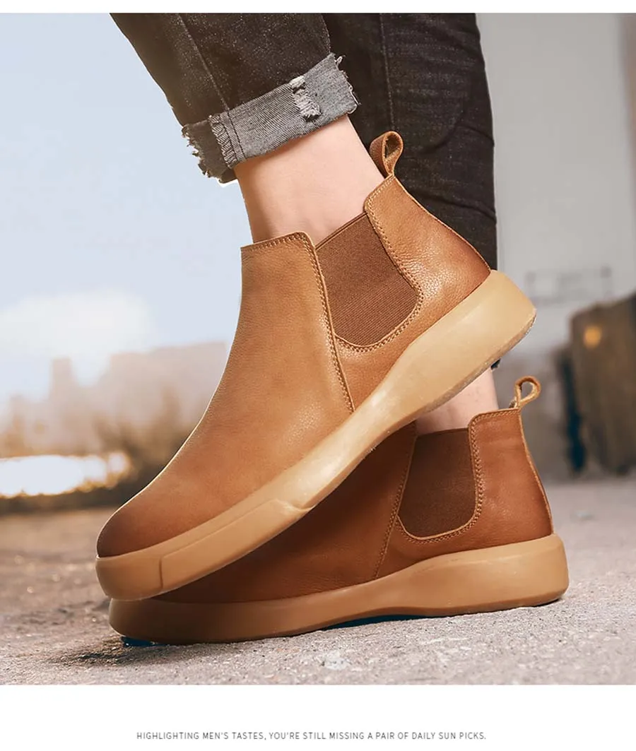 Zapatos hombre, botas Chelsea moda, calzado de algodón cálido de felpa, botines para caminar al aire libre, novedad|Zapatos informales de hombre| - AliExpress