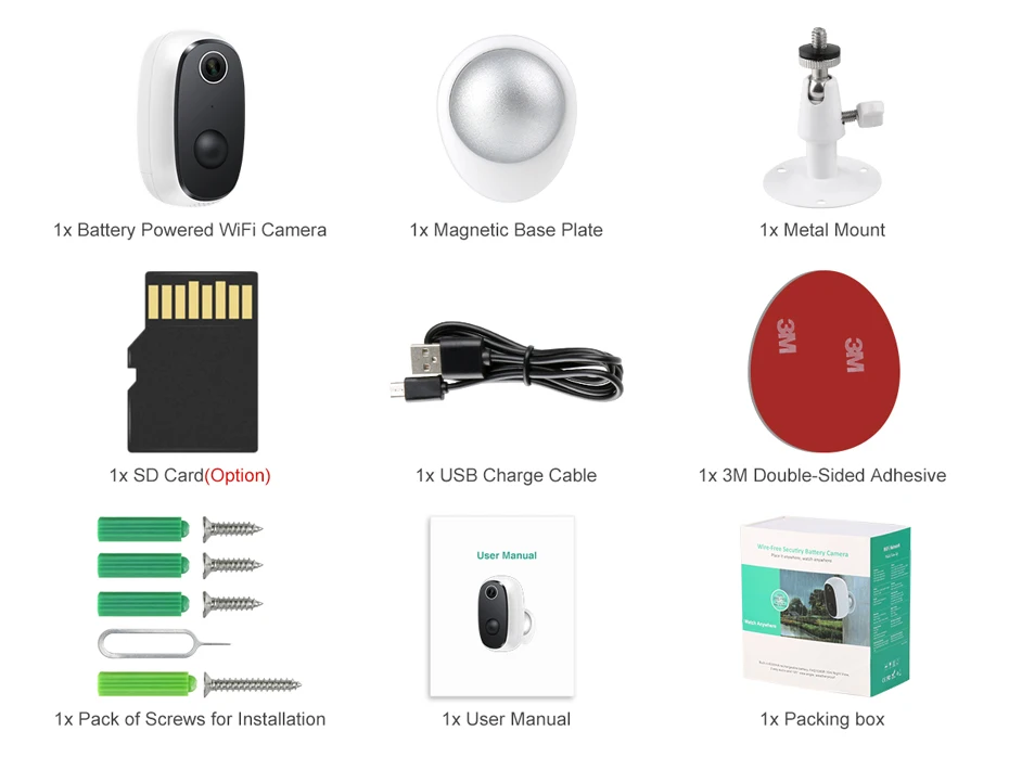 MISECU 1080P WiFi камера с аккумулятором Беспроводная ip безопасности питанием от