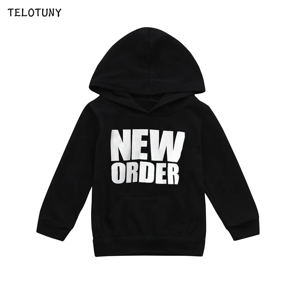 

TELOTUNY Infant Clothing Boys Letter Blouse Hoodies Tops Outwear Toddler Kid Clothes Autumn Winter Toddler Hooded Sweatshirt 826