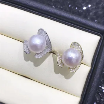 

Pearl Ring Settings 925 Sterling Silver Holder Adjustable Ring Settings Base Accessories DIY Ring Jewelry Making