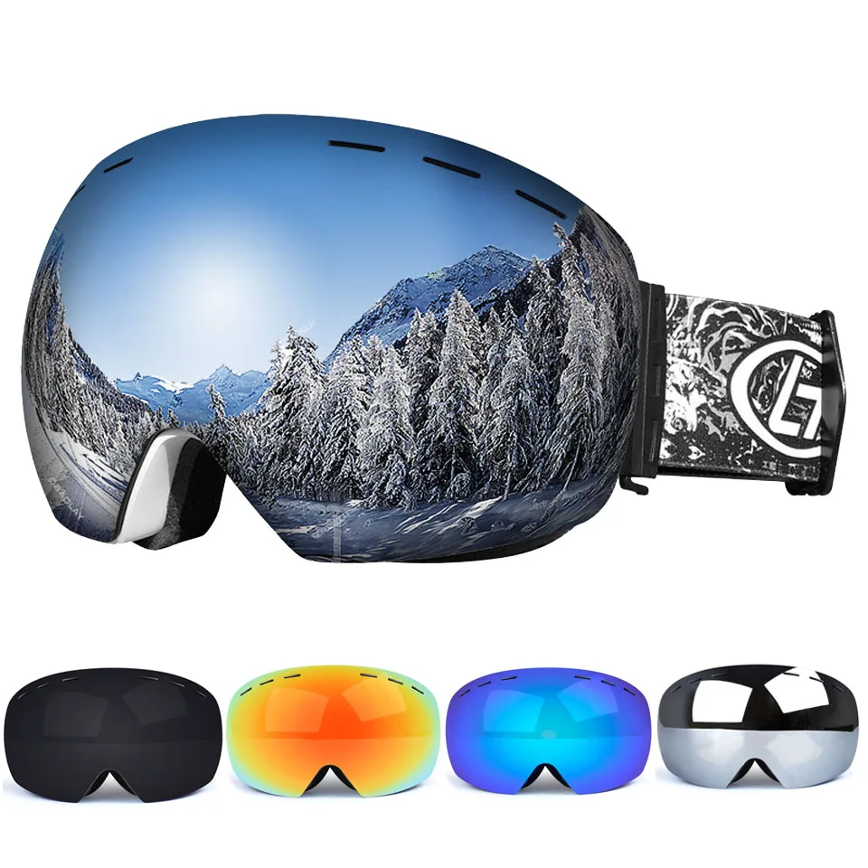 Ski Goggles Double Layers UV Anti-fog Big Ski Mask Glasses Skiing Snow Snowboard Goggles Men Women Ski Eyewear