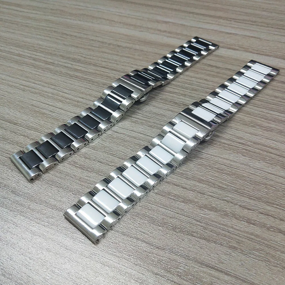 Керамический ремешок из нержавеющей стали для samsung Galaxy Watch 42 мм/46 мм/Active 2 1/gear S3 браслет наручный ремень аксессуары
