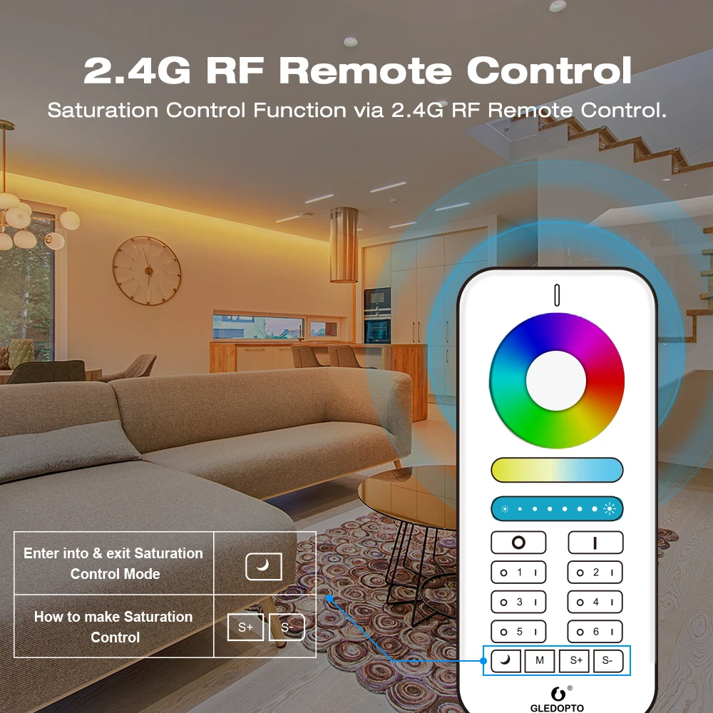 Gledopto Zigbee 3.0 4PCS Pro 5 in 1 Mini RGB/RGBW/RGBCCT/CCT/Dimmer LED Strip Controller For Lighting Decoration Bedroom Kitchen