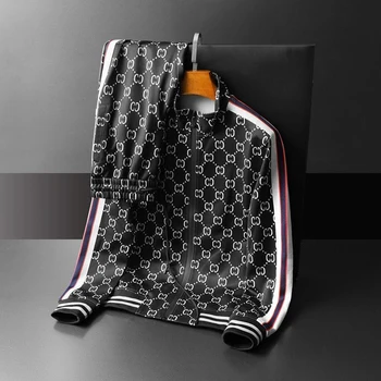 

2020 new summer high-end men's round neck long-sleeved trousers sports casual suit long-sleeved trousers running wear