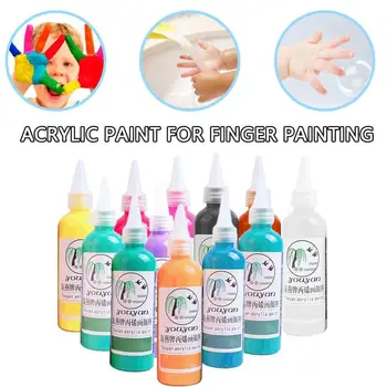 

12 Colors 100ml Professional Acrylic Hand Painted Paints Wall Painting Bright Color Textile Painting Art Supplies