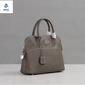 

2020 new women's bag Original lychee handbag Luxury design cow leather shoulder bag Shell bag messenger bag clutch