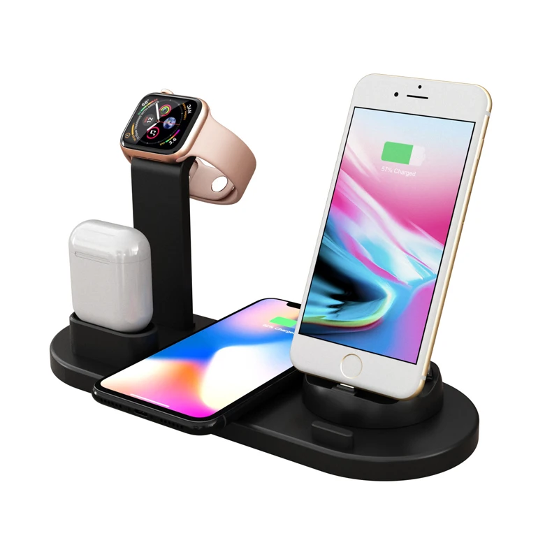 

3 in 1 Quick Charging Stand Holder for Apple Watch Airports, Wireless Charging Station Dock for iPhone Rotatable Charger Dock