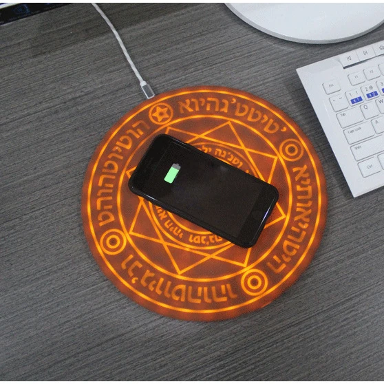 Big Magic Array 10W Qi Wireless Charger with Sound Effect Cool Marquee Design Mobile Phone Accessories Charger with LED Light