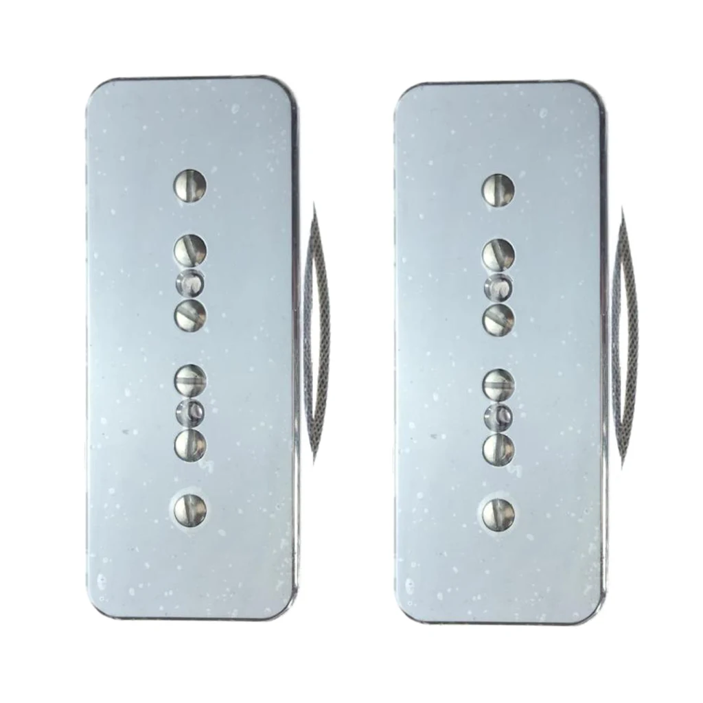 2pcs P90 Soap-bar Pickup 50/52mm Pole Spacing Silver for Electric Guitar Parts
