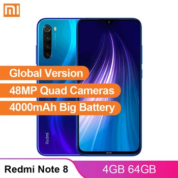 

Global ROM Xiaomi Redmi Note 8 4GB 64GB Smartphone Snapdragon 665 Octa Core 48MP Quad Rear Camera 6.3" Screen 4000mAh