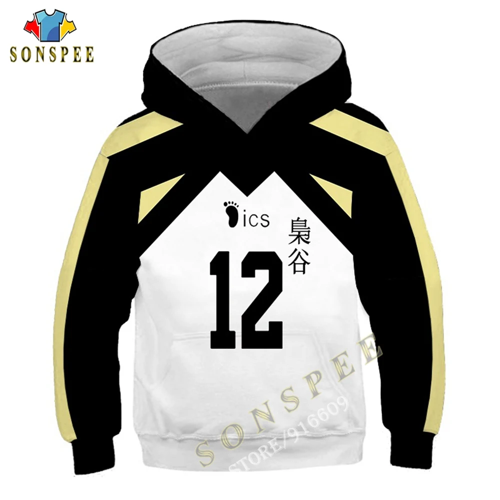 Fashion 3d Print Harajuku Kids Hoodie Baby Long sleeve Haikyu Volleyball Boy-Xiaogu Academy Anime Costume Child Hoody Sweatshirt | Мужская