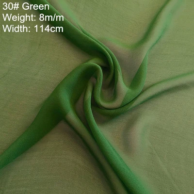 Чистый шелк ткань GGT жоржет 8-12 момме 114 см шелк ткань 44 цвета окрашенная Неокрашенная ткань