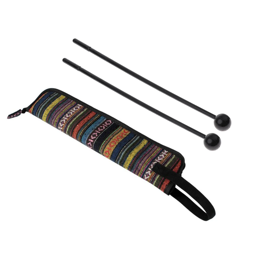 2pcs Percussion Mallet Sticks for Bells Xylophones Mbira Marimba with Bag