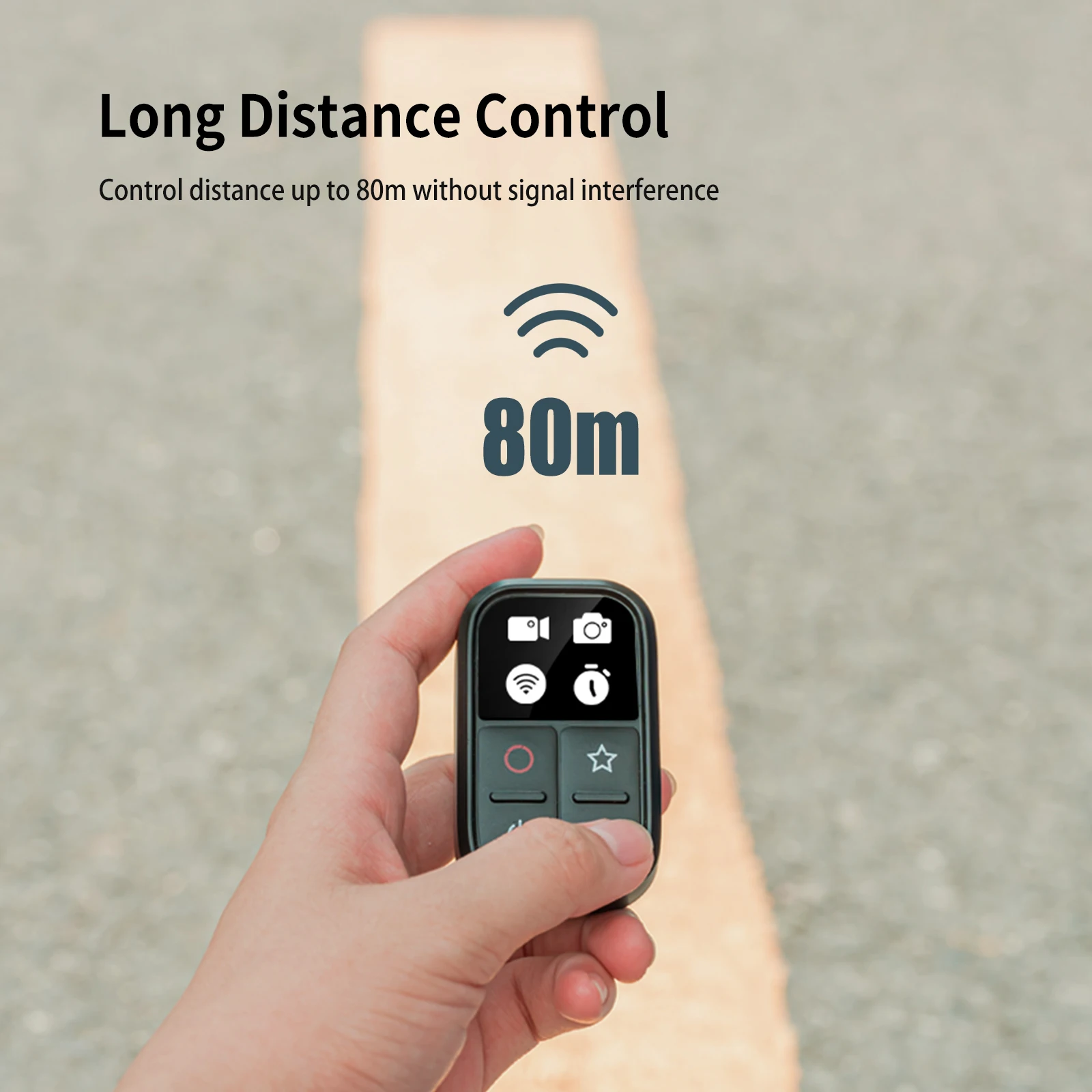 TELESIN 80M Wireless Remote Controller for Gopro Hero 8 7 6 5 4 3+ Wifi with Wrist Strap Long Distance Control | Электроника