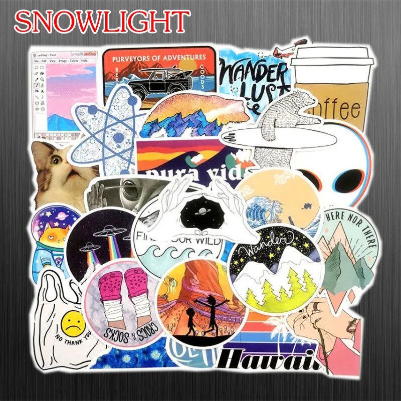 50pcs Vsco Stickers Things Cartoon Cool Pink Girl Stickers For On The Laptop Fridge Phone Skateboard Suitcase Sticker