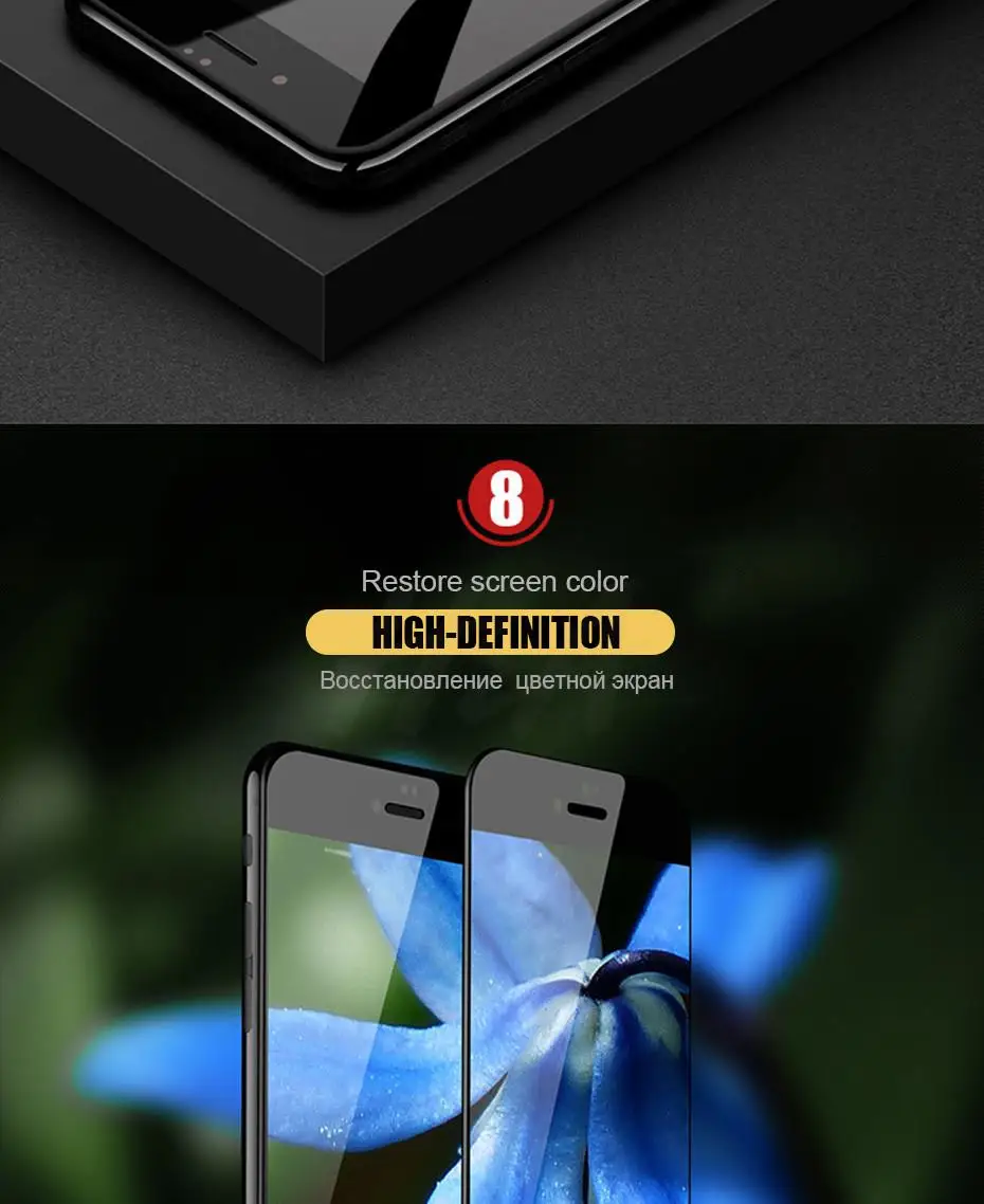 4D изогнутое 0,27 мм закаленное стекло для iPhone 7 8 6 6s Plus полное покрытие Защита экрана для iPhone 6 6s 7 Plus защитное стекло