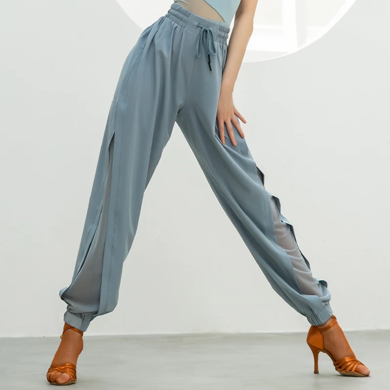 Latin Dance Pants Women Elastic Waist Soft Latin Trousers Rumba Samba Cha Cha Practice Wear Ballroom Competition Clothes