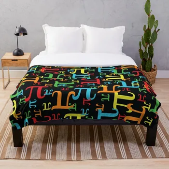 

Pieces of Pi Dark Neon Blanket Wool Flannel Plush Blanket Bedspread For office Sherpa Blanket Couch Quilt Cover Travel