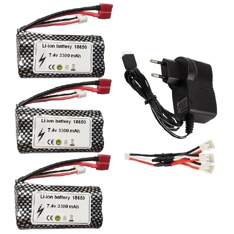 Аккумулятор lipo 7 4 2S для радиоуправляемых машинок 3300 в 18650 мАч запасные части Q46 Wltoys