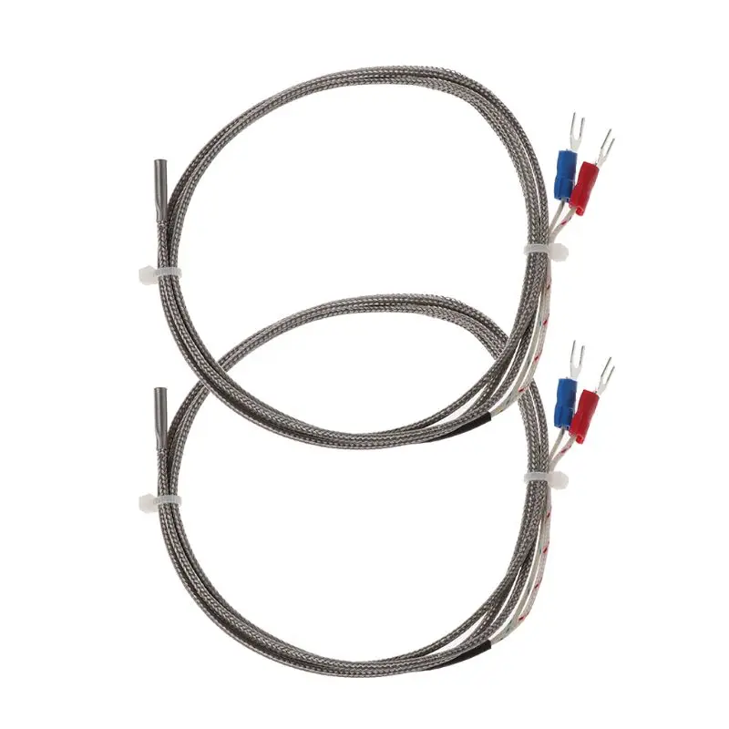 

2Pcs 1m K-Type 0 to 600 Degree Thermocouple Temperature Controller Sensor Probe 3x15x1000 X6HA