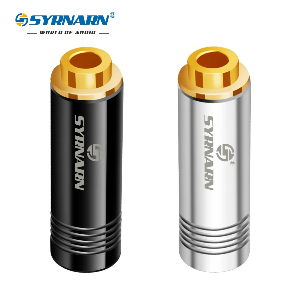 3Pcs SYRNARN shop 4 4mm 5Pole Headphone Plug Jack Audio Adapter For Sony NW WM1Z Female Converter Connector Black Silver