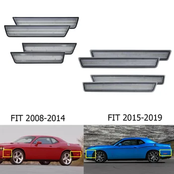 

4PCS Clear Lens Front & Rear Side Marker Lamps LED Lights For Dodge Challenger 2008-2014 2015-2019 (Front: Amber, Rear: Red)