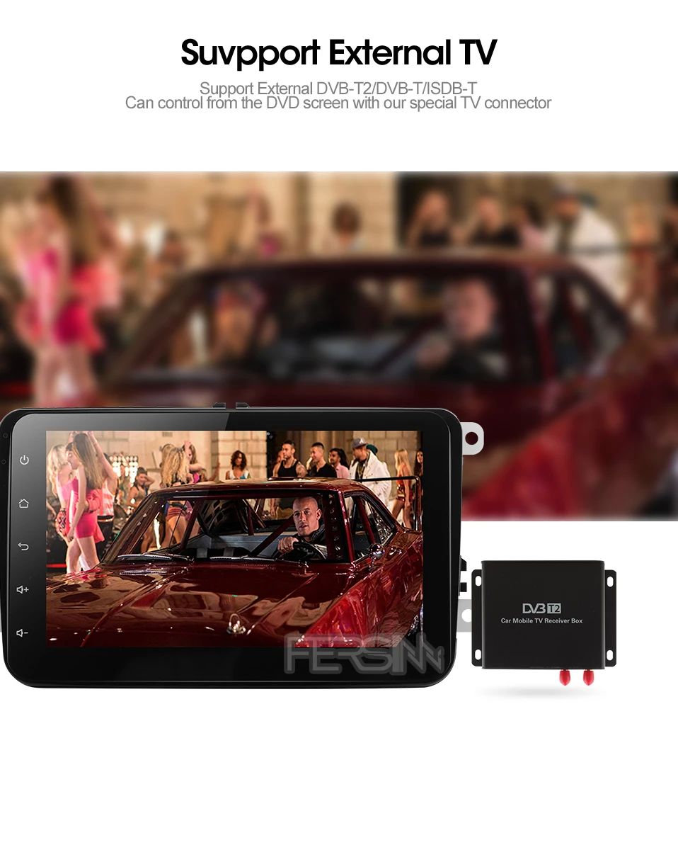 Best Fersinny CXTS1060 android 9.0 car dvd gps player for Tucson ix35 car dvd gps navigation raido video audio player 2 din stereo 6
