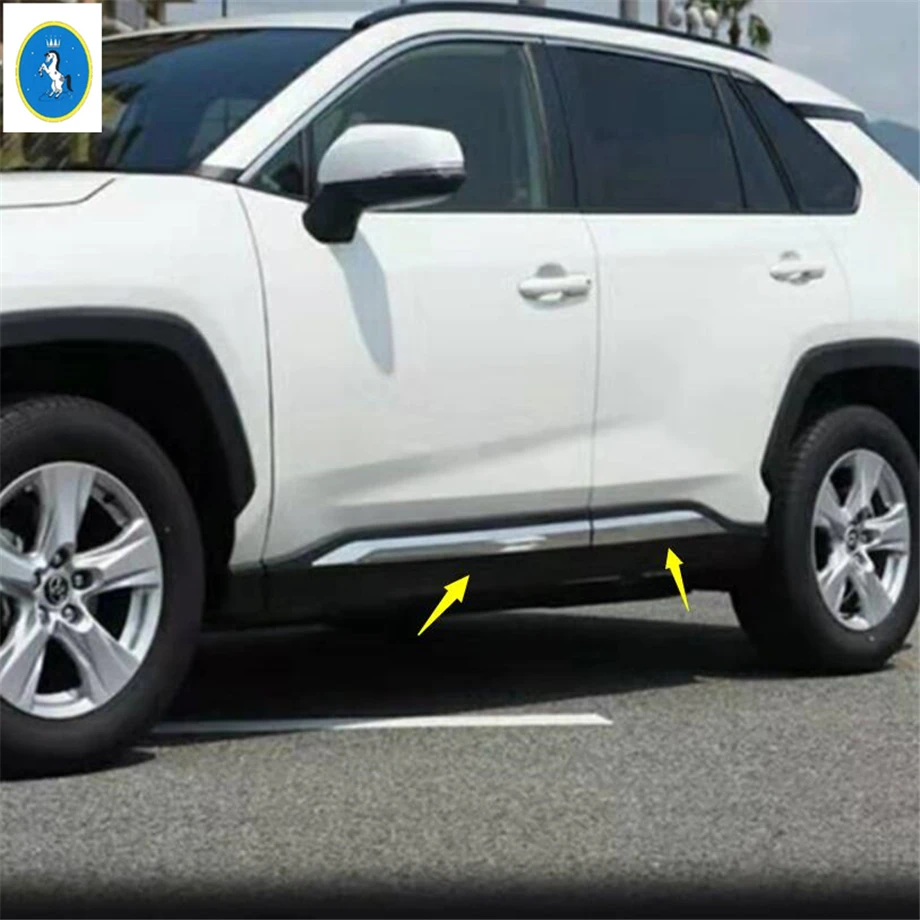 

Yimaautotrims Auto Accessory Outside Door Body Molding Bottom Strip Streamer Cover Trim Fit For TOYOTA RAV4 RAV 4 2019 2020 ABS