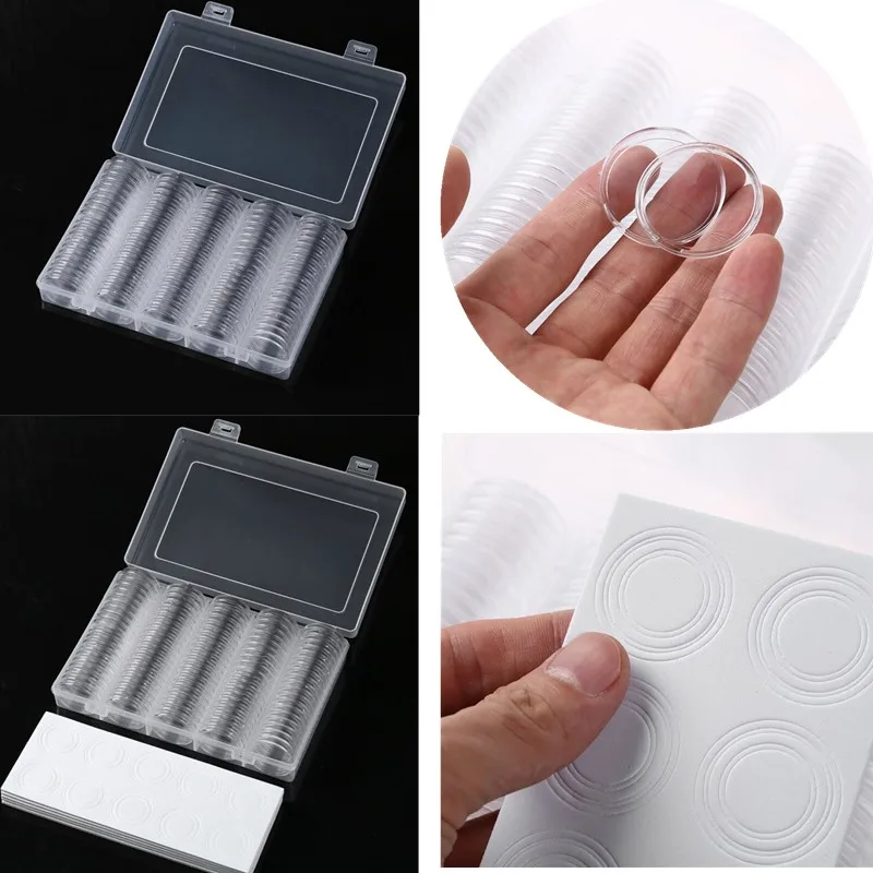 

30mm Coin Capsules Storage Cases Commemorative Holder Box Containers Dust Proof Plastic Coin Storage Collection Organizers