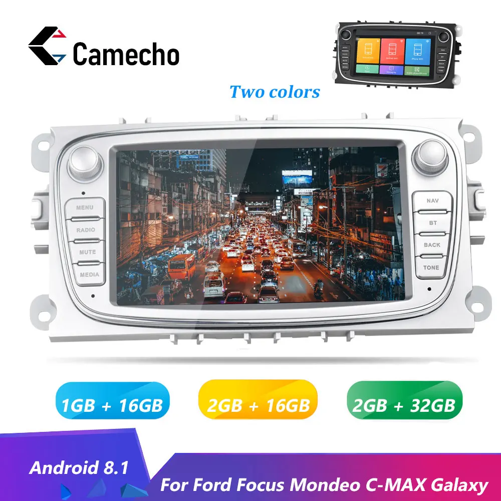 Camecho Android 8.1 GPS Car Multimedia Player 2DIN 7