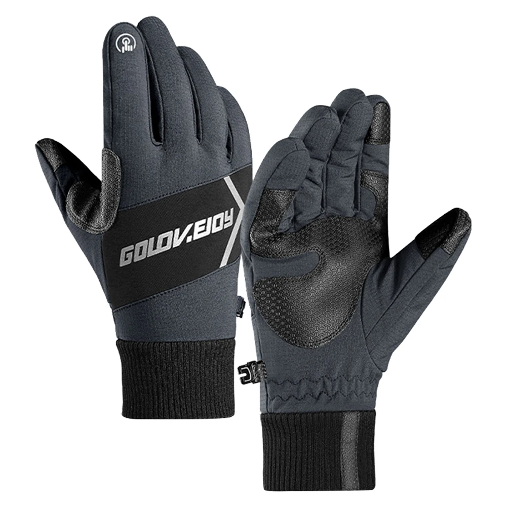 Зимние лыжные перчатки для спорта на открытом воздухе водонепроницаемые и ветрозащитные варежки теплые для ночной езды Светоотражающие перчатки для езды на мотоцикле
