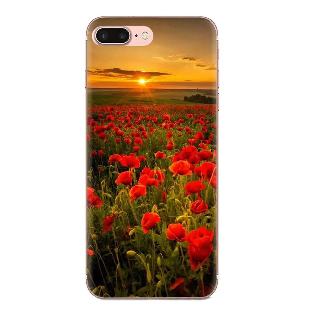 as picture Красной кукурузы картина с изображением цветков мака для Galaxy J1 J2 J3 J330 J4 J5 J6 J7 J730 J8 mini Pro Мягкий корпус для мобильного телефона - Цвет: as picture