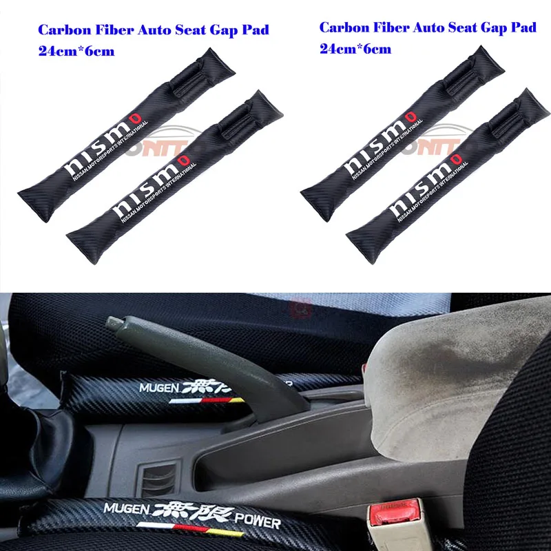 

Good Quality 2PCS/SET Carbon pu Car Seat Gaps Plug Protective Padding Nismo for Nissan toyota honda suzuki Etc car accessories