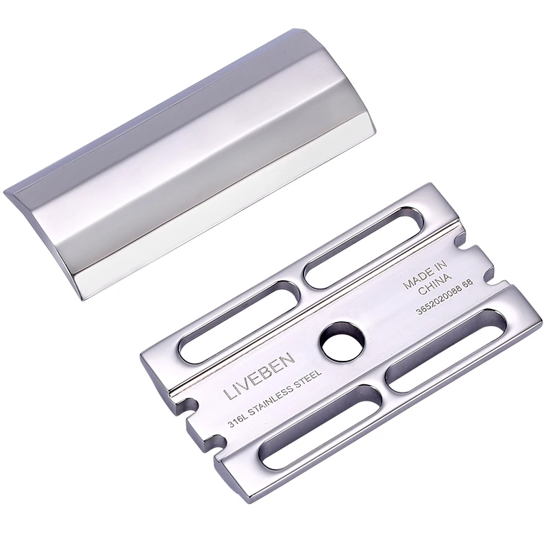 CNC 316L Stainless Steel Double Edge Safety Razor Head Manual Shaver Accessories (Without Handle)