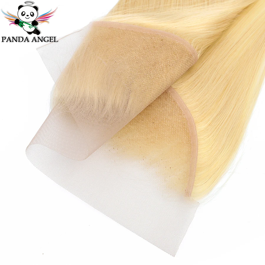 613 Blonde Brazilian Straight Lace Frontal Closure 13*4 With Baby Hair Middle/Free/Three Part Remy Human Hair Lace Closure Panda